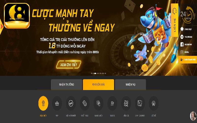 Khuyến mãi 888B - Chơi game nhận thưởng hấp dẫn ngay hôm nay 2 nhận khuyến mãi 888B